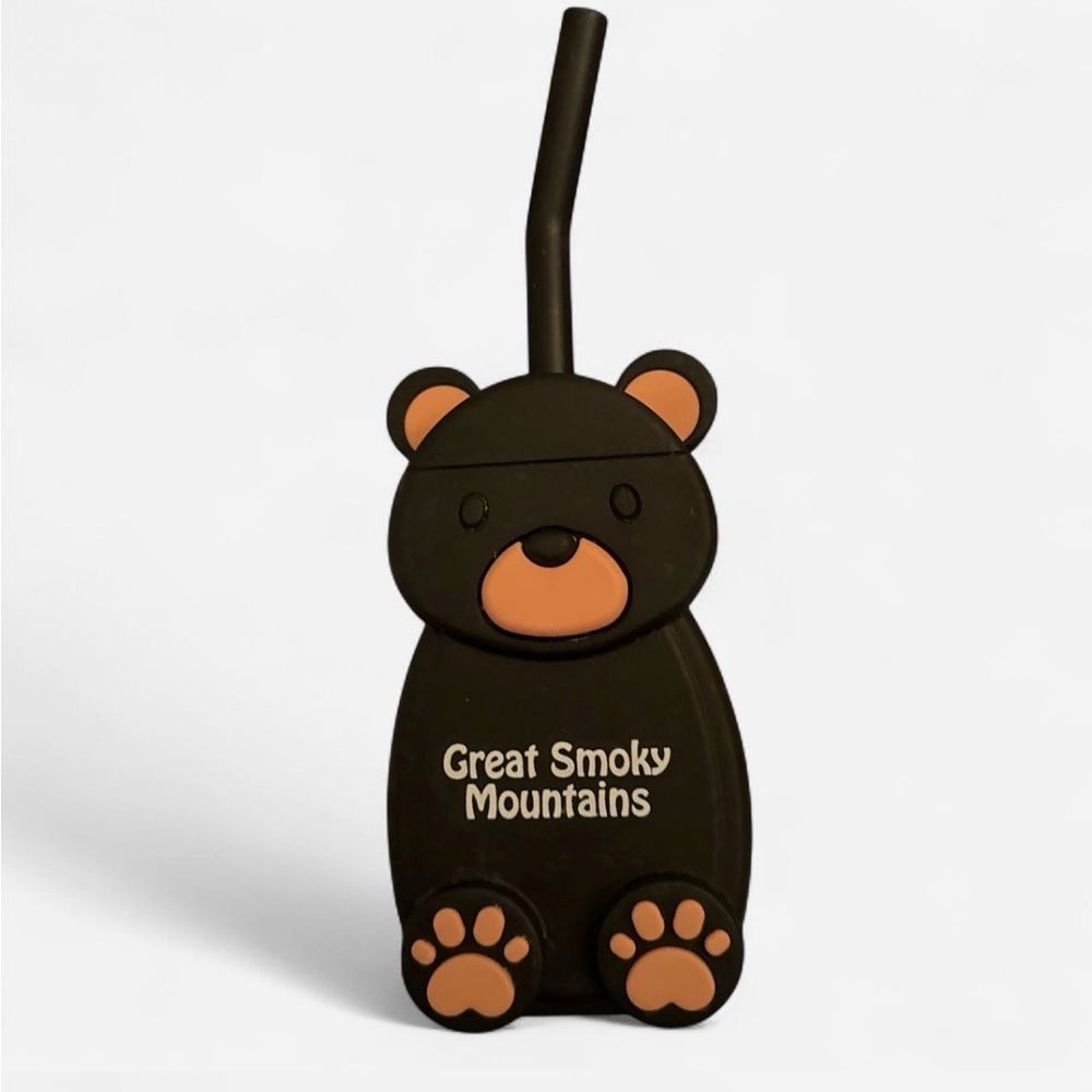 Great Smoky Mountains Bear Sippy Cup - Black and Orange 14 oz, BPA FREE - Picture 1 of 3